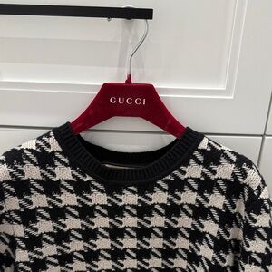 Gucci Black & White Houndstooth Crewneck Sweater pants set